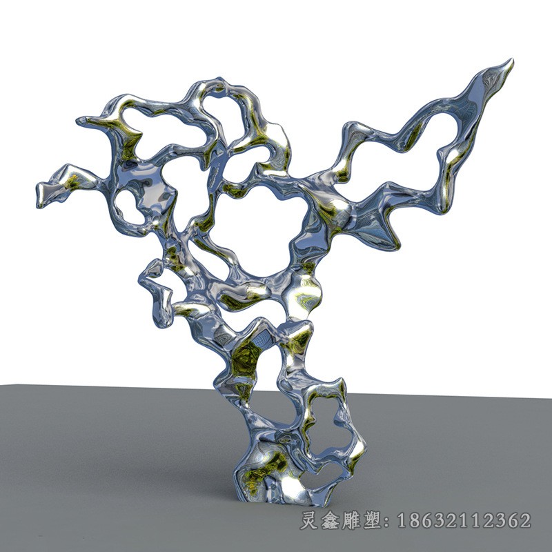抽象太湖石城市不锈钢雕塑