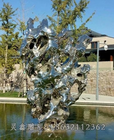 抽象太湖石公园不锈钢雕塑