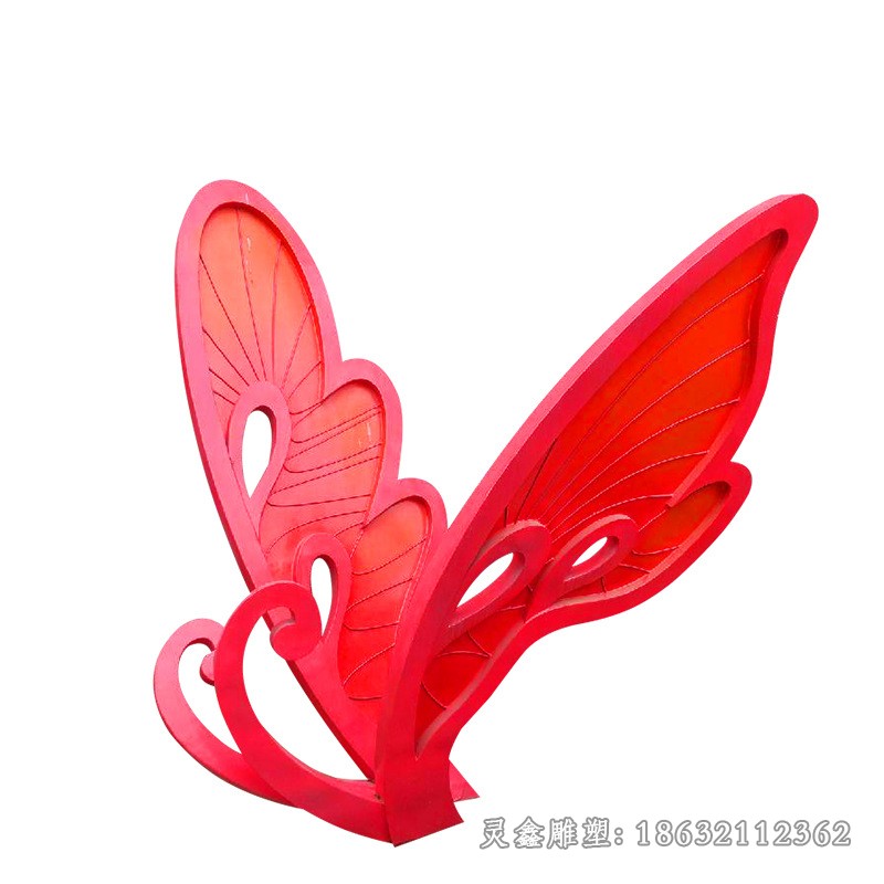 红色蝴蝶不锈钢标志雕塑