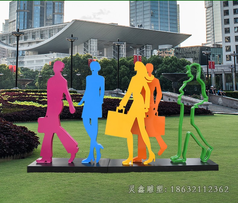 不锈钢购物景观人物雕塑