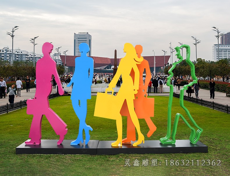 抽象不锈钢购物景观雕塑