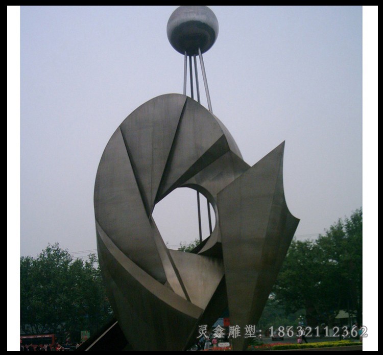 抽象海螺标志不锈钢雕塑
