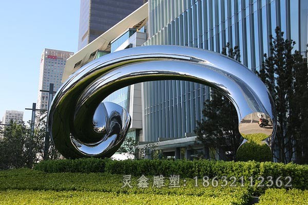 镜面拱门标志不锈钢雕塑