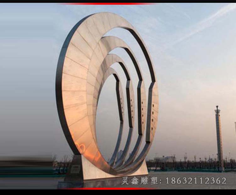 镜面标志别墅不锈钢景观雕塑