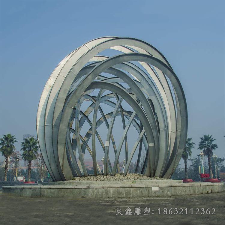 大型镜面标志城市不锈钢雕塑