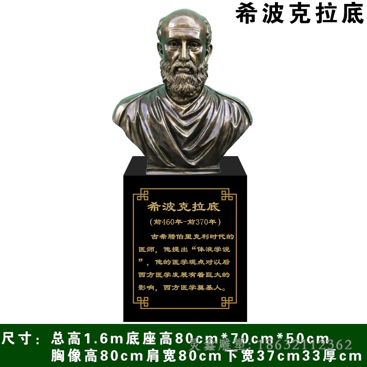 希波克拉底胸像铜雕