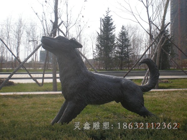 奔跑小狗动物铜雕