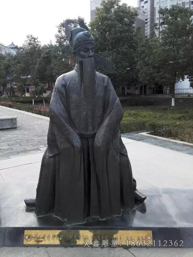 古代戏曲广场人物铜雕
