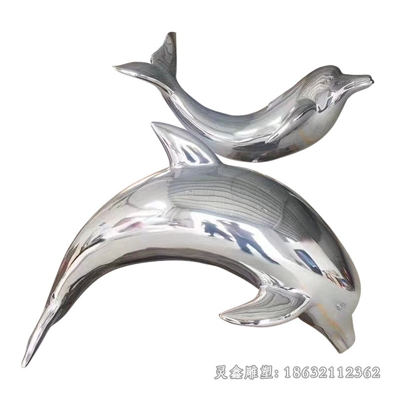 镜面海豚不锈钢雕塑