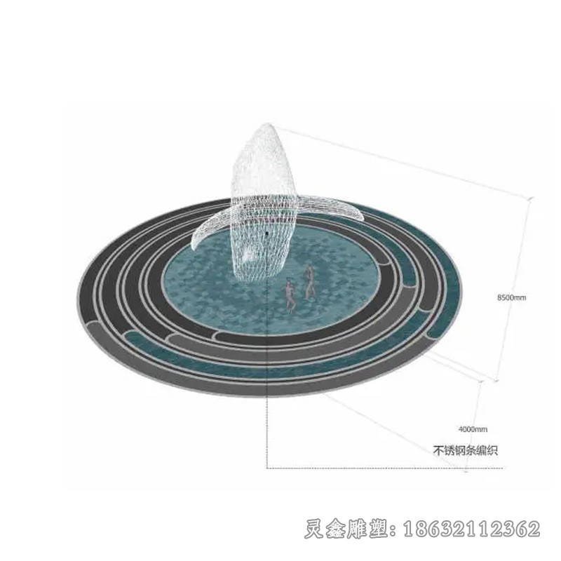 镂空海豚街边不锈钢雕塑