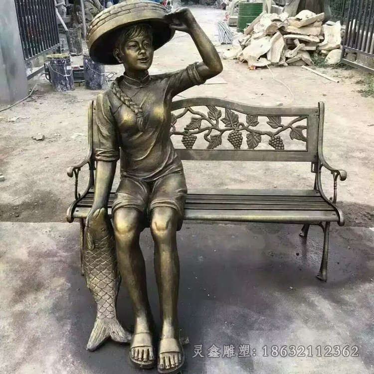 现代人物景观街边铜雕