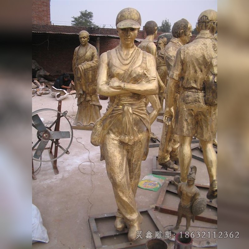 现代人物公园景观铜雕