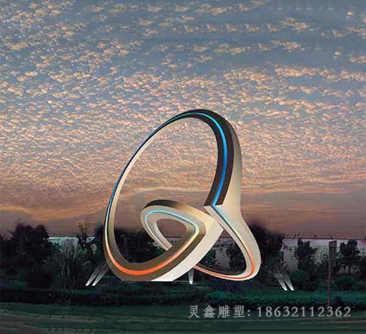 发光标志不锈钢抽象雕塑