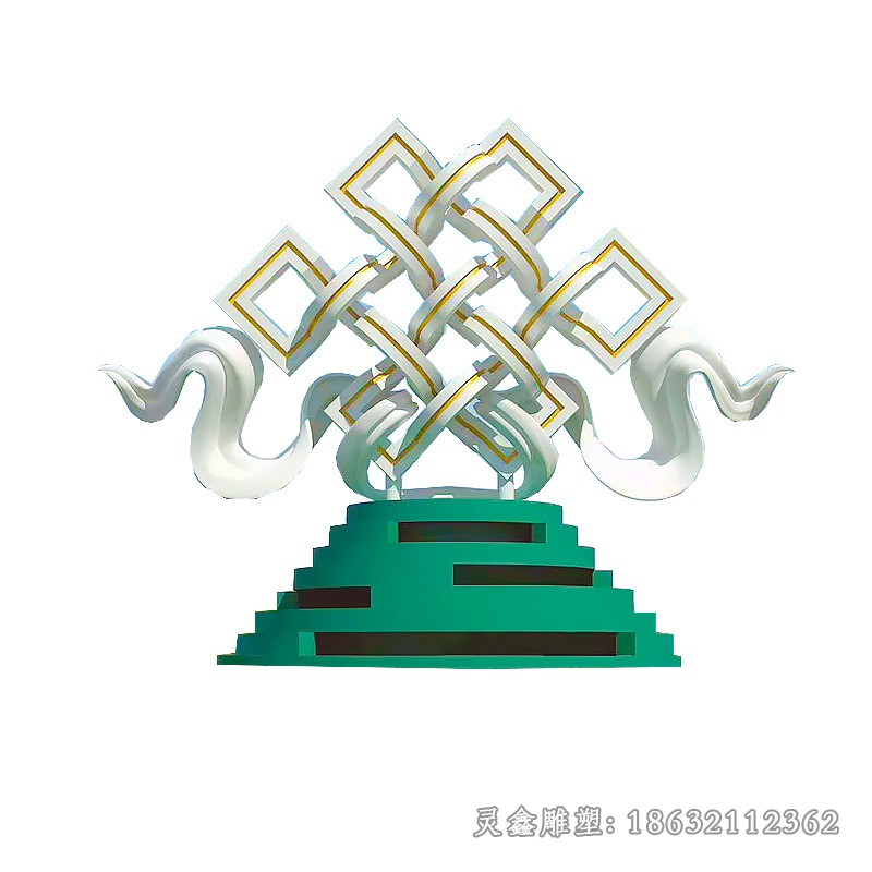 彩绘不锈钢标志抽象雕塑