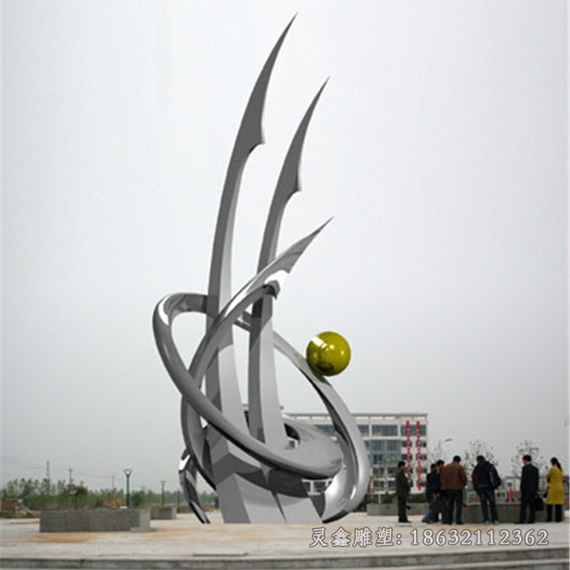 不锈钢广场抽象标志雕塑