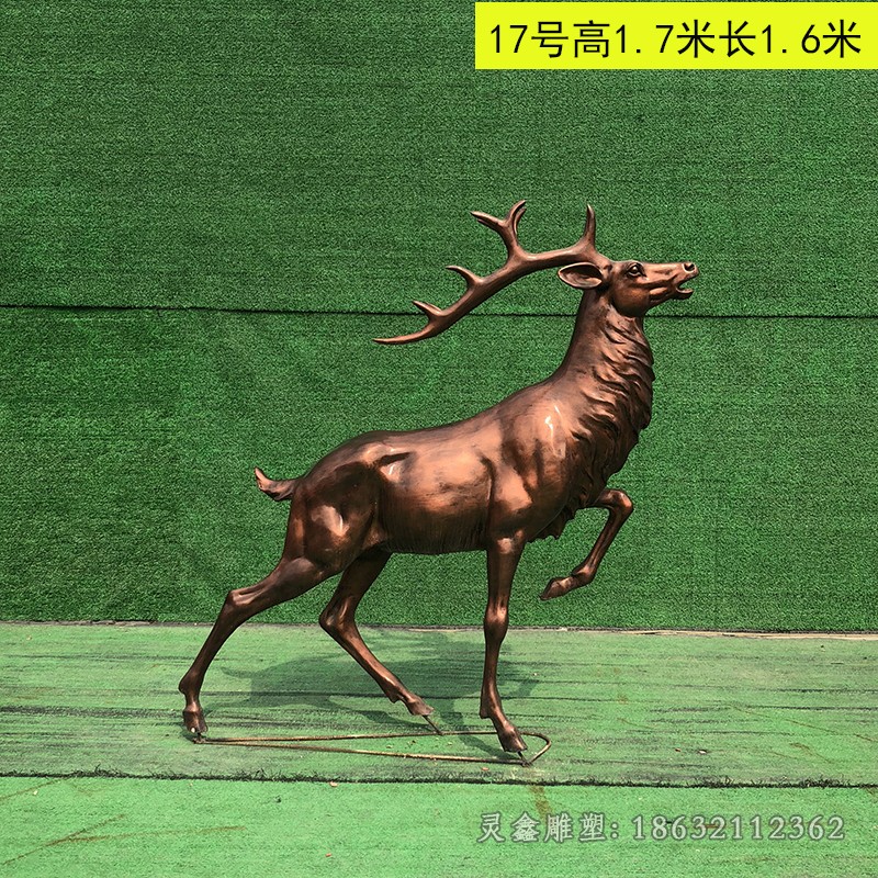 抬头小鹿动物铜雕