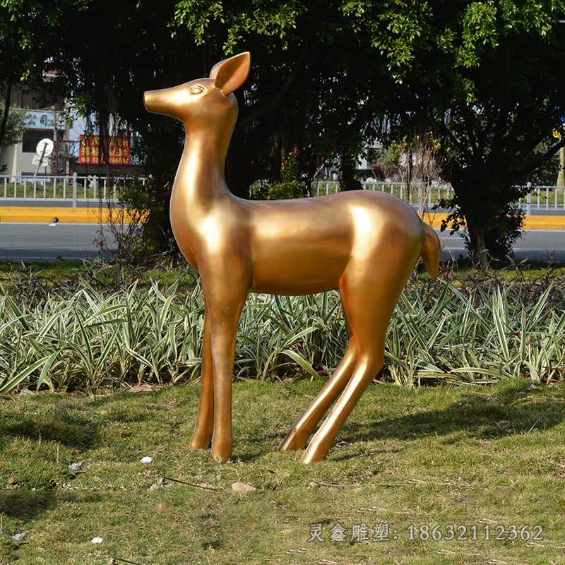 公园金鹿动物铜雕