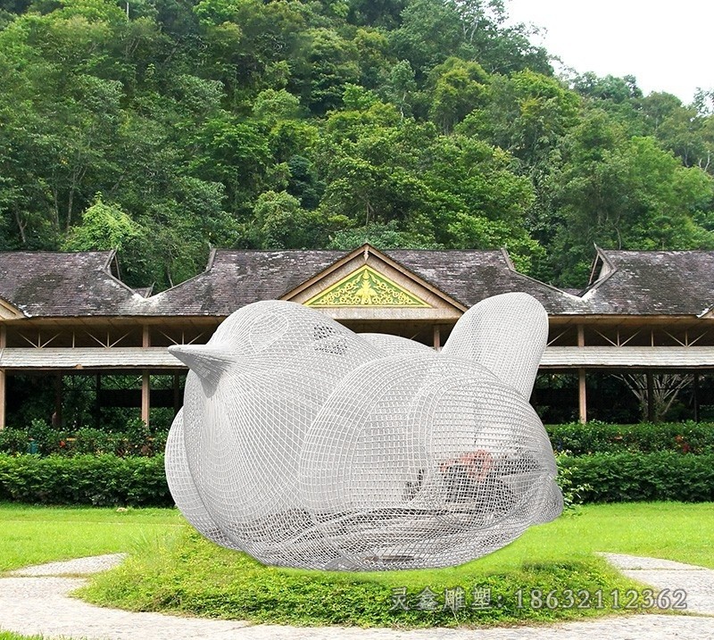 不锈钢镂空小鸟雕塑