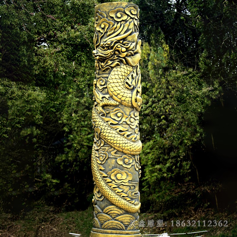 龙柱景观标志铜雕