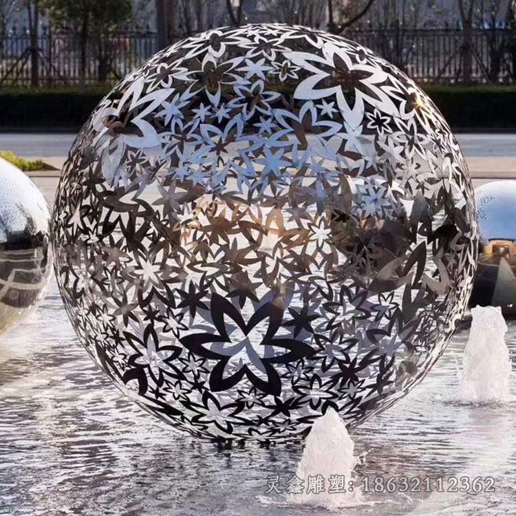 镂空球不锈钢标志雕塑