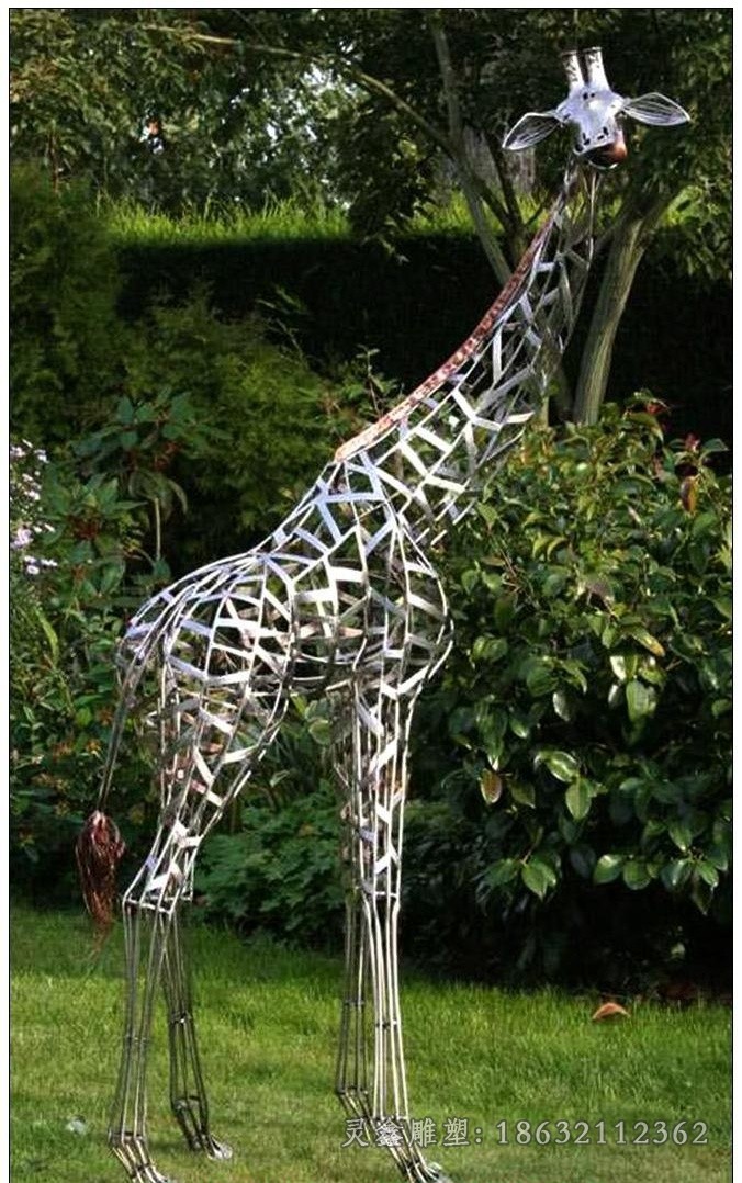 动物长颈鹿不锈钢雕塑