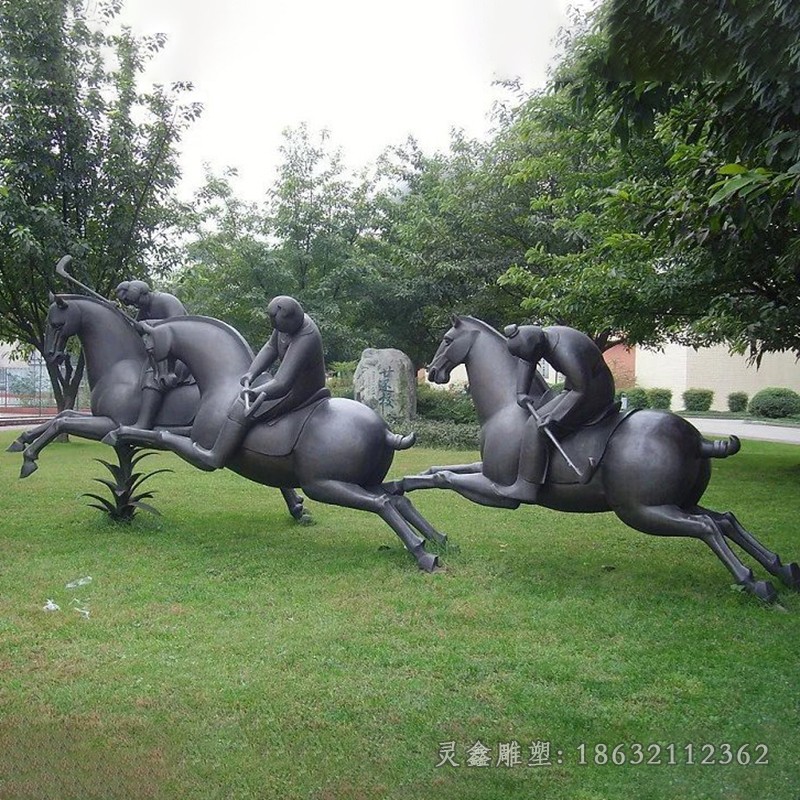 抽象人物骑马铜雕