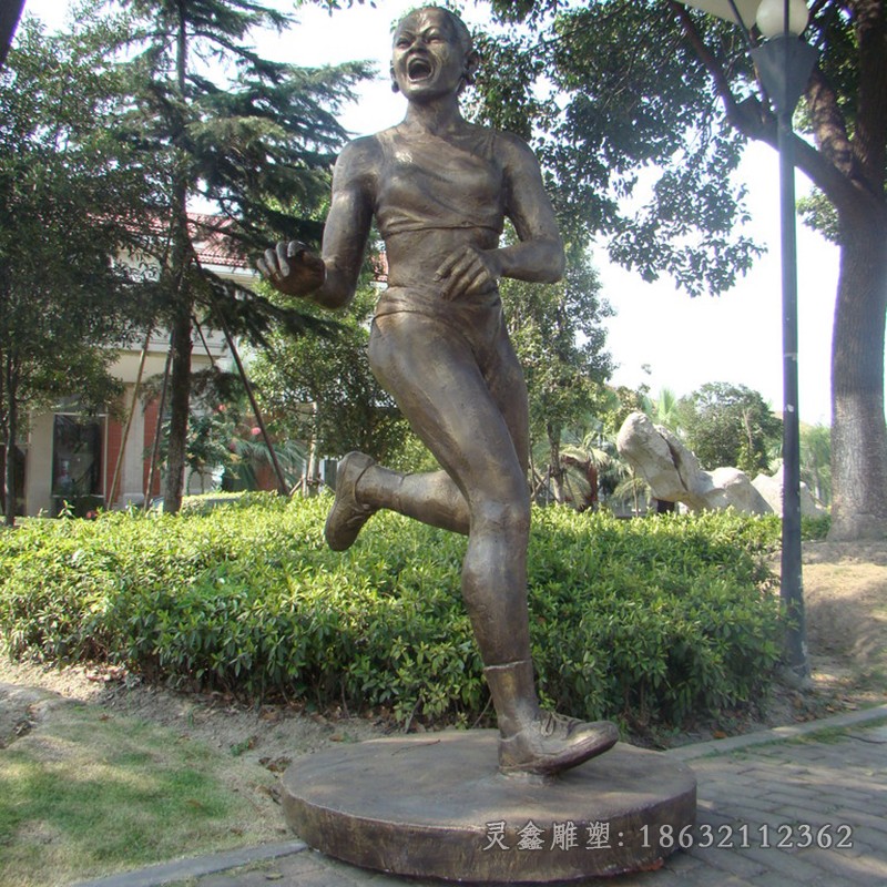 跑步人物景观铜雕