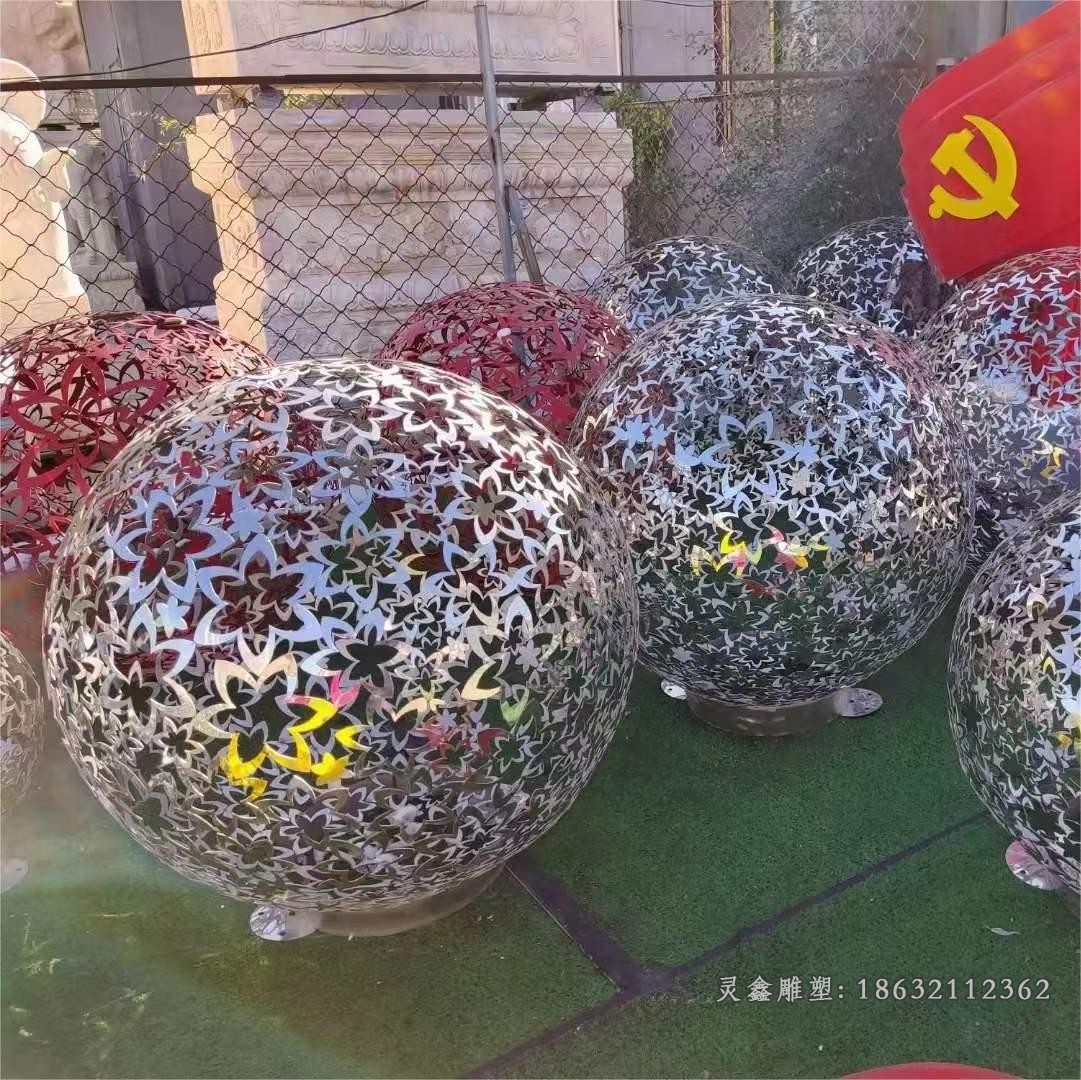 镂空球抽象不锈钢雕塑