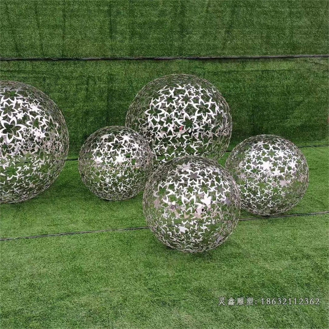 镂空球不锈钢抽象雕塑