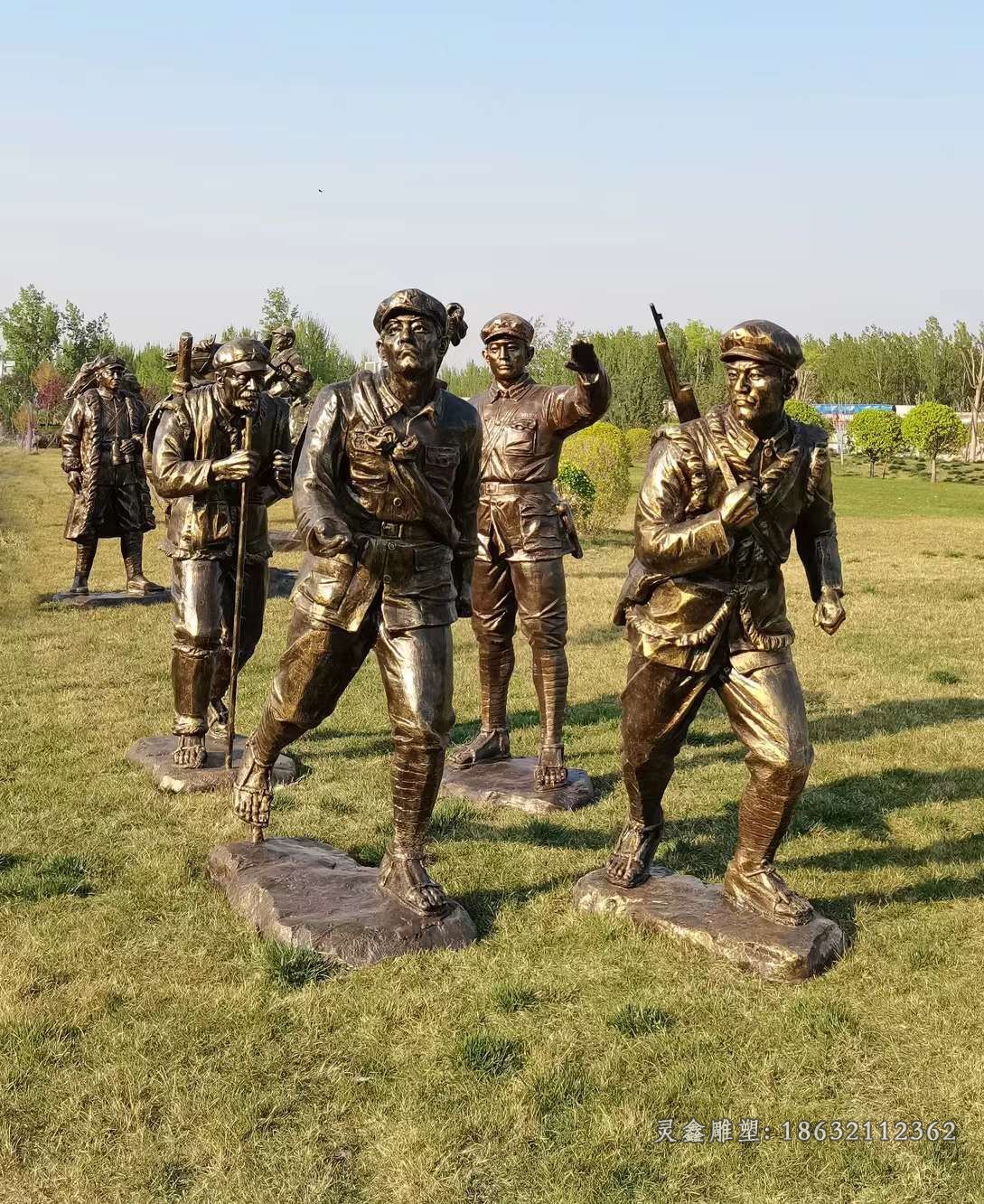 红军人物公园铜雕